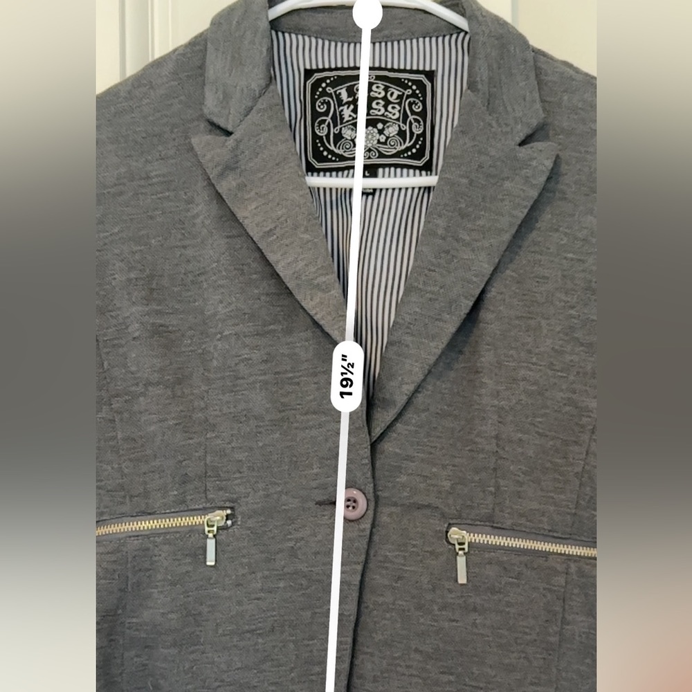 Grey One Button Blazer - Picture 3 of 11